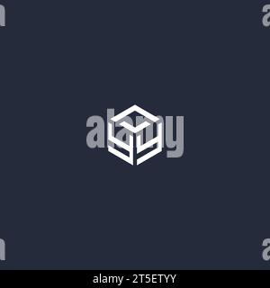YY initial hexagon logo design inspiration Stock Vector