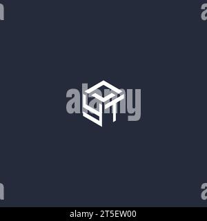YT initial hexagon logo design inspiration Stock Vector
