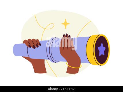 Hands with binocular vector Stock Vector