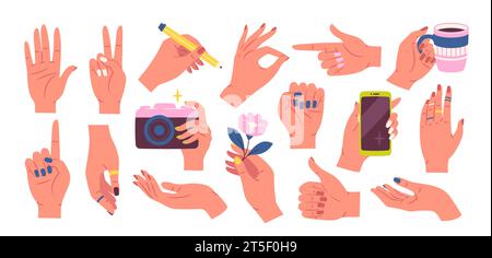 Set of human hands vector Stock Vector