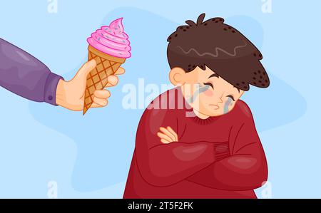 Small children cry with sweet vector Stock Vector