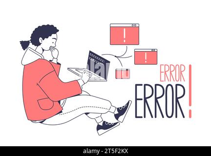 System administrator or engineer vector line Stock Vector