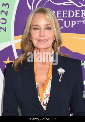 ARCADIA, CALIFORNIA - NOVEMBER 04: Bo Derek attends the 2023 Breeders' Cup World Championships at Santa Anita Park on November 04, 2023 in Arcadia, Ca Stock Photo