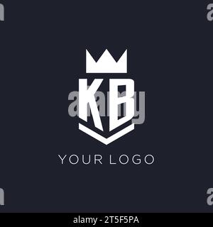 KB logo with shield and crown, initial monogram logo design ideas Stock Vector