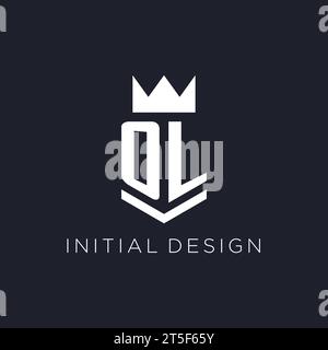 OL initial shield crown logo vector graphic Stock Vector Image & Art ...