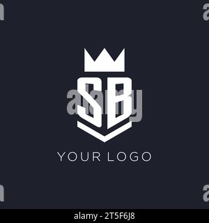 Initial SB shield and crown logo style vector graphic Stock Vector ...