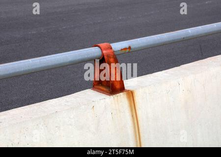 Steel pipe bridge railing Stock Photo - Alamy