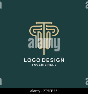 Initial DO pillar logo, elegant and luxury law firm logo vector graphic Stock Vector