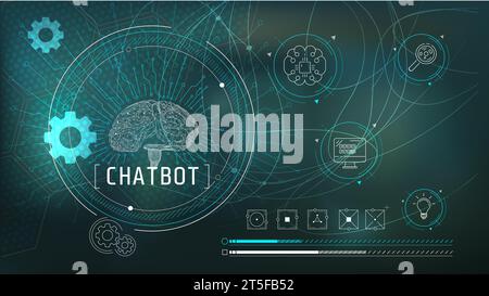 Abstract infographics on the topic of implementing scientific technologies. Stock Vector
