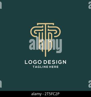 KB initial with pillar shape logo design, creative monogram logo design ...