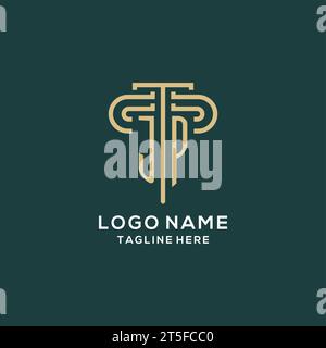 JP initial pillar logo, elegant and luxury law firm logo design ideas ...