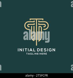 Initial UD pillar logo, elegant and luxury law firm logo vector graphic Stock Vector