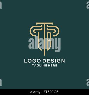 Initial LB pillar logo, elegant and luxury law firm logo vector graphic Stock Vector