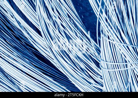 galvanized iron wire on the ground, closeup of photo Stock Photo