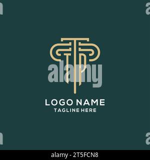 Initial TP pillar logo, elegant and luxury law firm logo vector graphic Stock Vector