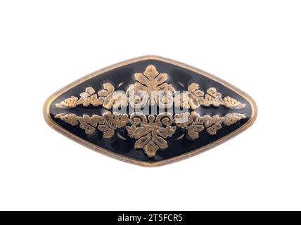 Close up of decorated sewing button isolated on white background with clipping path Stock Photo