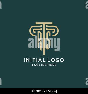 RS initial pillar logo, elegant and luxury law firm logo design ideas ...