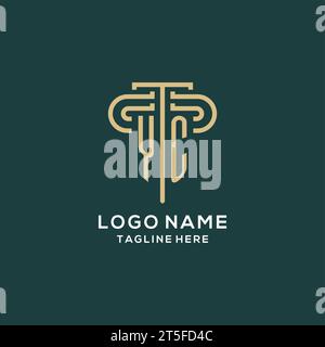 YC initial with pillar shape logo design, creative monogram logo design ...