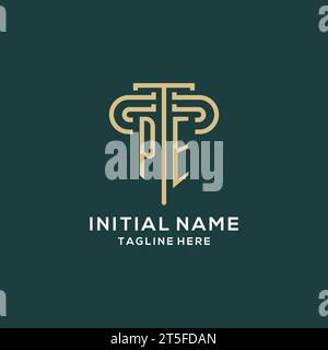 PE initial pillar logo, elegant and luxury law firm logo design ideas ...