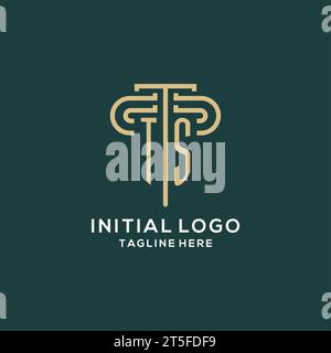 TS initial pillar logo, elegant and luxury law firm logo design ideas ...