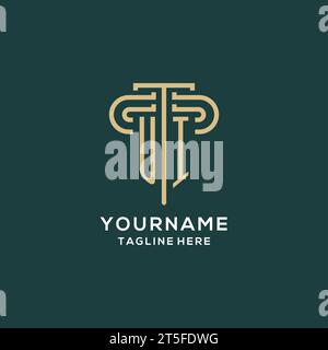 UI initial monogram logo for law office, lawyer, advocate with pillar ...