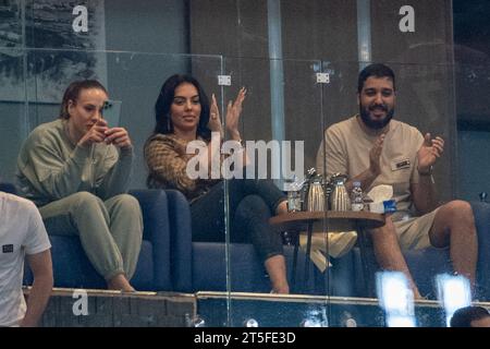 Riyadh, Saudi Arabia. 04th Nov, 2023. Georgina Rodriguez celebrates CristianoÕs goal during the Match Day 12 of the SAFF Roshn Saudi Pro League 2023-24 between Al-Nassr FC and Al-Khaleej FC at Al-Awwal Park on November 4, 2023 in Riyadh, Saudi Arabia. Photo by Victor Fraile / Power Sport Images Credit: Power Sport Images Ltd/Alamy Live News Stock Photo