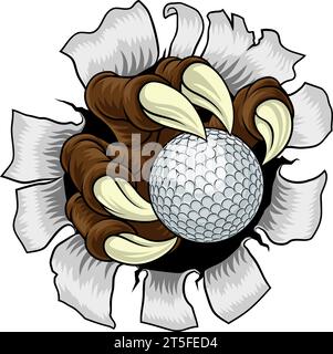 Golf Ball Claw Cartoon Monster Animal Hand Stock Vector