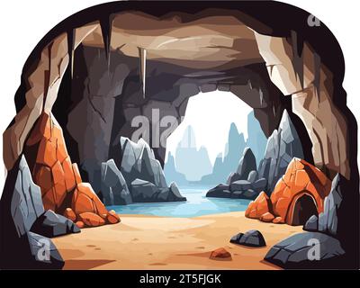 Cave Illustration Vector Format Cartoon Stock Vector