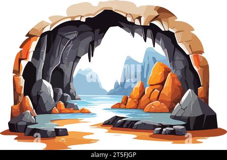 Cave Illustration Vector Format Cartoon Stock Vector
