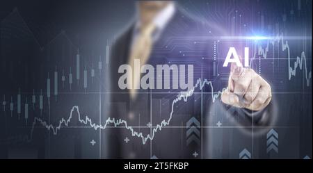 Artificial Intelligence, AI, Automation. Strategy for achieving business success using artificial intelligence. Predictive analytics, Customer service Stock Photo