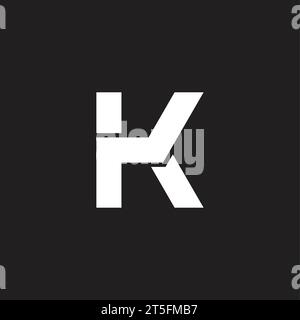 letter yk simple geometric linked logo vector Stock Vector