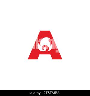 letter a red flame symbol logo vector Stock Vector