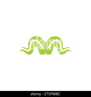 letter w seaweed grass green logo vector Stock Vector