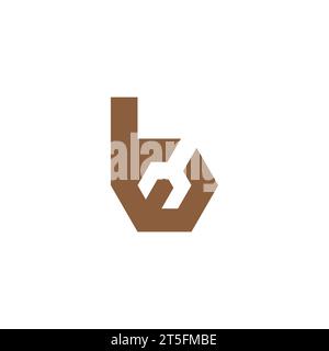 letter b simple wrench logo vector Stock Vector