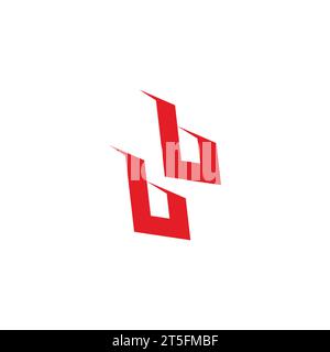 letter bb red geometric logo vector Stock Vector