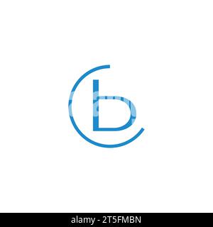 letter cb simple rotate line logo vector Stock Vector