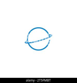 letter e planet ring orbital logo vector Stock Vector