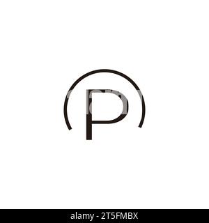 letter p protection loop simple logo vector Stock Vector