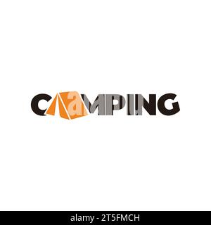 text letter camping tent symbol typograph vector Stock Vector