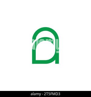 letter a leaf simple geometric line logo vector Stock Vector