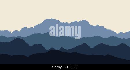 beautiful mountain landscape, abstract vector background for design, Stock Vector
