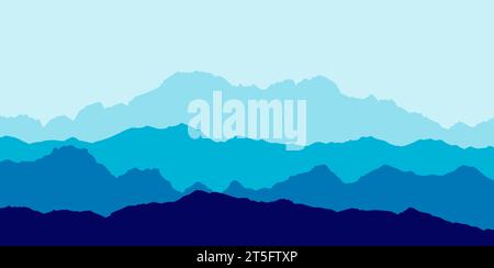 beautiful mountain landscape, abstract vector background for design, Stock Vector