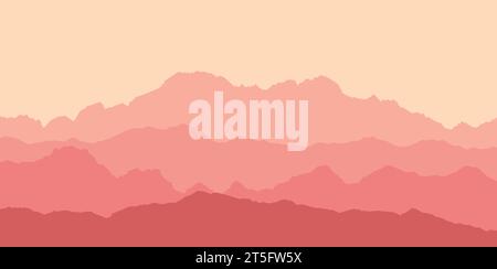 Color mountains, waves, abstract shapes, modern background, vector design Illustration for you project Stock Vector