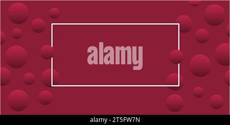 Abstract background with  mock up square in the middle and viva magenta balls flying around. Vector illustration Stock Vector