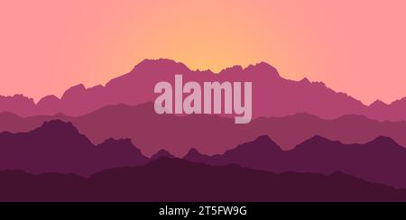 Color mountains, waves, abstract shapes, modern background, vector design Illustration for you project Stock Vector