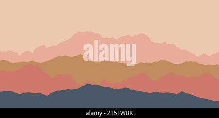 beautiful mountain landscape, abstract vector background for design, Stock Vector