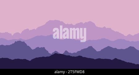 beautiful mountain landscape, abstract vector background for design, Stock Vector