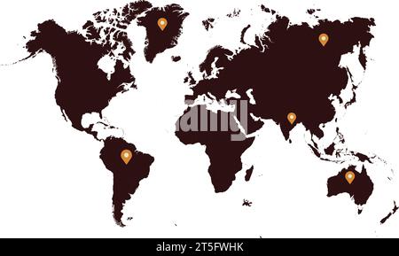 World continents background in free vector Stock Vector