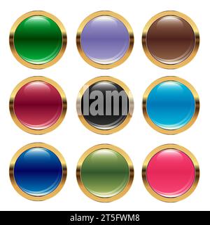 Set Of Colored Buttons For Your Design Illustration Each Element