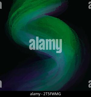 Abstract color isolated illustration on black background. Full color flow wave trendy background.  Vector illustration Stock Vector